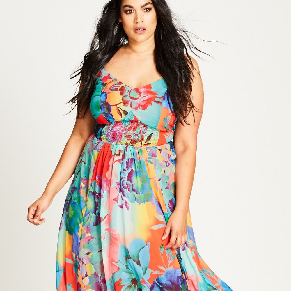 City Chic Hot Summer Days Maxi Dress NWOT